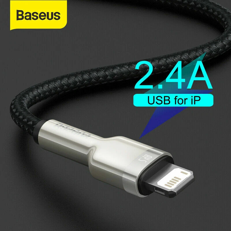 Baseus USB Charger Cable 2.4A Quick Charge Lead Data Cord For iPhone14 13 12 11 - Image 2 of 4