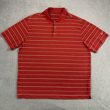 Nike Golf Dri Fit Polo Shirt Mens XL Red Stripe