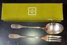 Christofle Vendôme Coquille Fourchette + Cuillère à servir métal argenté