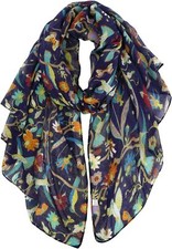 GERINLY Scarfs for Women Lightweight Floral Birds Print Cotton Z-multicolor