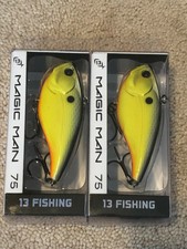 Lot of 2 - 13 Fishing Magic Man 75 Single Pitch Lipless Crankbait Tweetie Pie