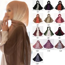 Muslim Women Large Gradient Hijabs Cotton Rayon Headscarf Scarves Turban Shawls