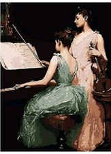 Paint by Number Kit for Adults-The Sonata - Irving Ramsey Wiles 1889 - USA- DIY
