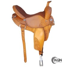Western Barrel Racing Leather Saddle with Tack Set   Multiple Sizes 14" to 18"