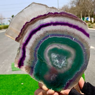 1.66LB Natural beautiful Rainbow Fluorite Crystal Rough stone specimens cure