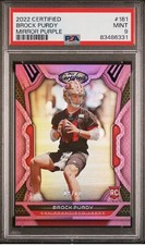2022 Panini Certified Brock Purdy Rookie /10 Purple Rookie RC Future MVP PSA 9