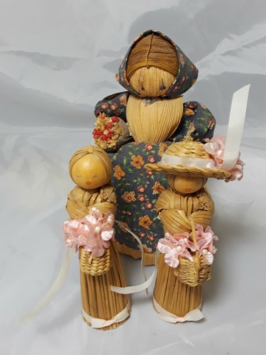 Straw Dolls Hand Made Dolls Set of 3