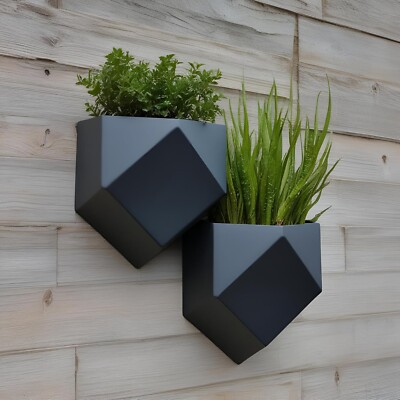 Modern Geometric Wall Planters for Indoor and Outdoor  (Set of 2) 