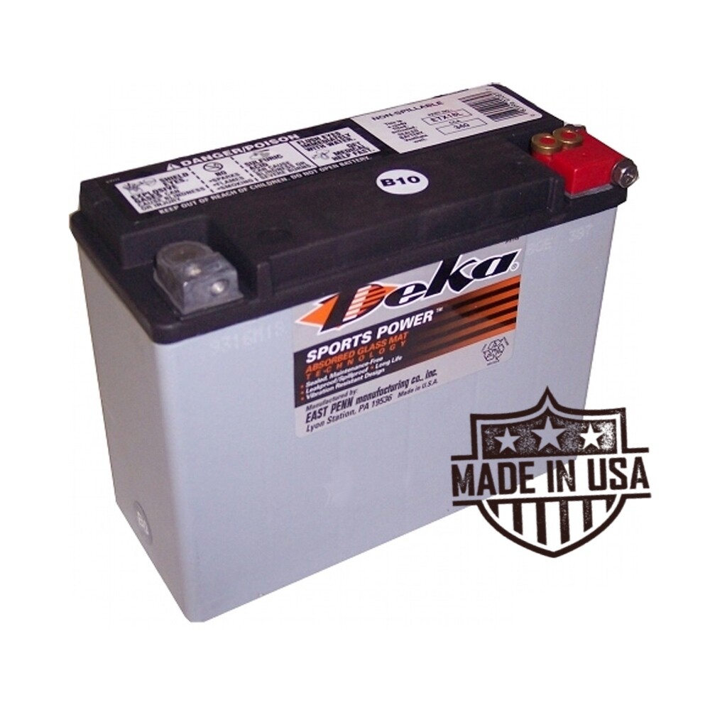 Deka ETX18L 12V Motorcycle Battery 20AH 340CCA AGM Powersport Sealed AGM