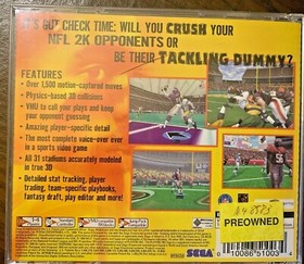 SEGA DREAMCAST SPORTS NFL 2K GAME VERY GOOD CONDITION 
