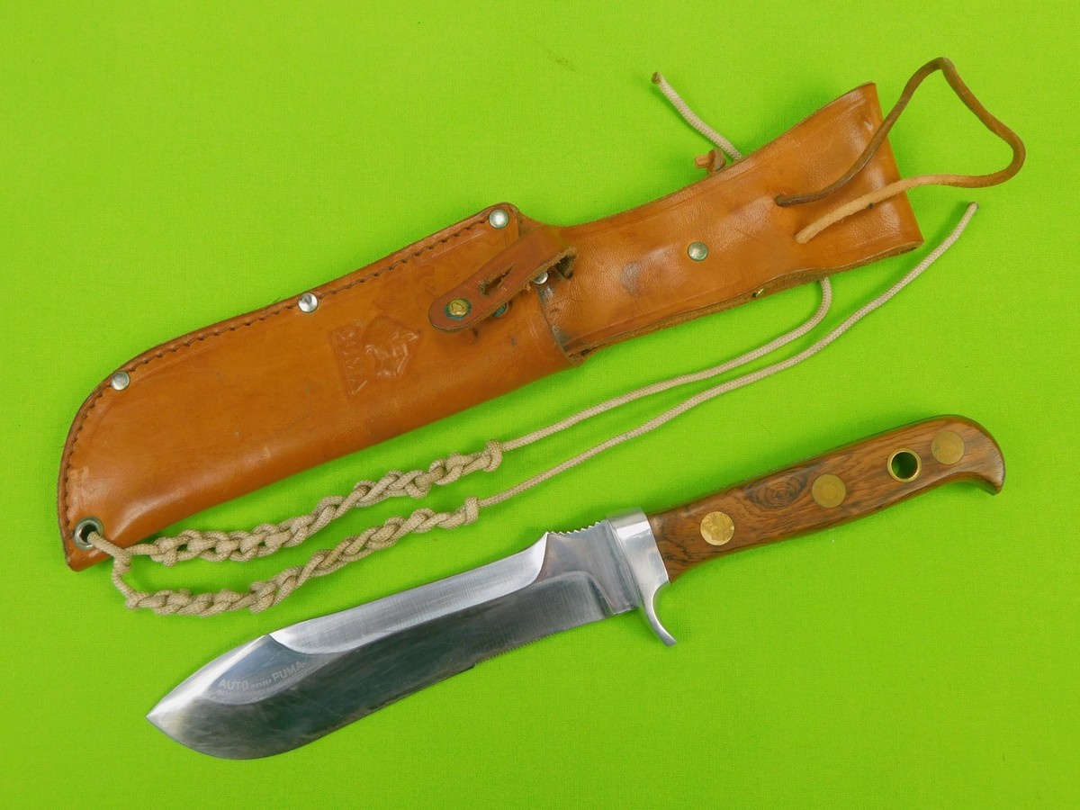 Vintage German Germany Puma Auto Messer Hunting Knife w/ Sheath