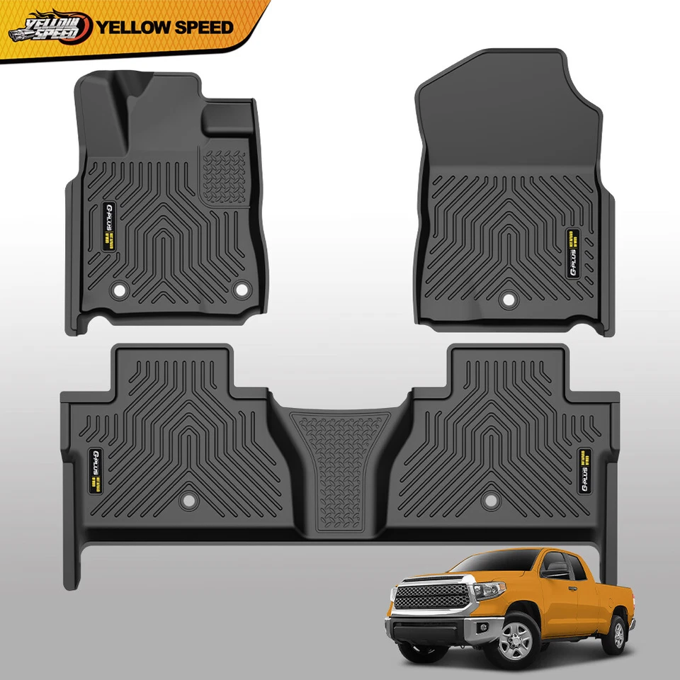 Alfombrillas 3D para todo clima forros de TPE aptas para Toyota Tundra 2014-2021 cabina doble máxima Foto 2 de 4