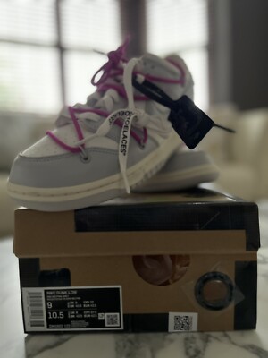 Off White x Nike Dunk Low Lot 30 of 50 - Men 9 or Women 10.5 Sail