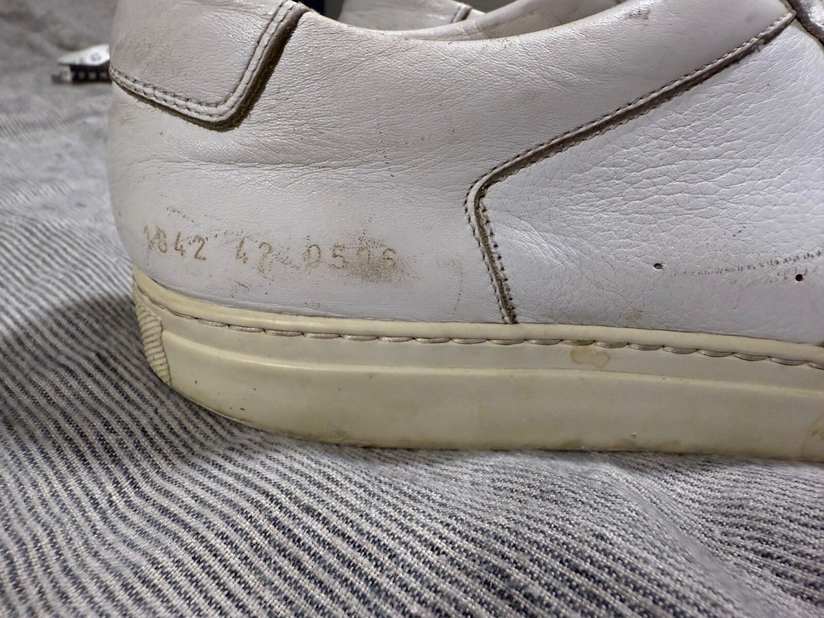Common Projects Bball Low White Leather Sneakers 42 EU Fits 10 US