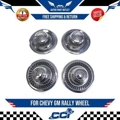 New Set of 4 Hub Caps 15x8 15x7 Rim Derby Cap For Chevy GM Rally Wheel ...