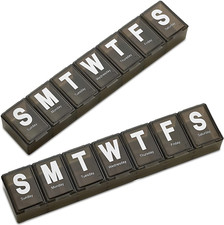 Extra Large Pill Organizer 2 Pack, XL Pill Box 7 Day, Weekly Pill Case with