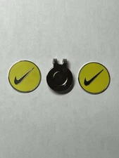 (2) Nike Swoosh 1" Coin Style Golf Markers With Bonus Hat Clip - A Great Deal!