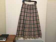 Vintage Pendleton Women  s 10 Tall Midi Pleated Skirt Red/Black/White Plaid  CR