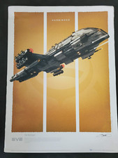 EVE ONLINE CCP GAMES: HARBINGER SHIP POSTER 18x24 PRINT SIGNATURE BRYAN K. WARD