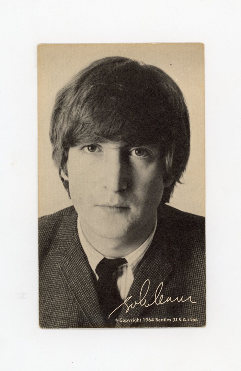 BEATLES John Lennon ORIGINAL Portrait from 1964 - VINTAGE 3.25