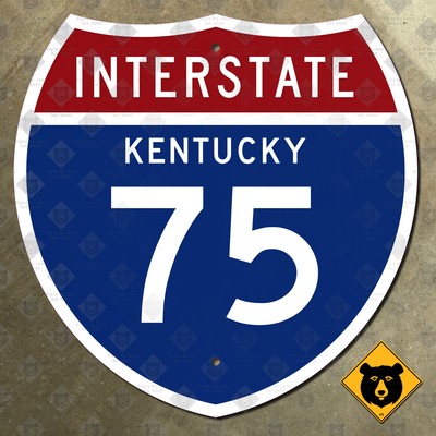 Kentucky Interstate 75 highway route marker road sign Lexington Covington 24x24
