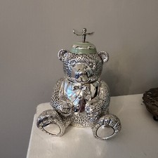 Silver Plated Bear Bank With Propeller 6'' By Reed And Barton