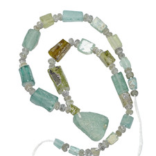 altrömischer Glasperlen Strang für Mittelalter Römer Kette mit Glasanhänger Mod5