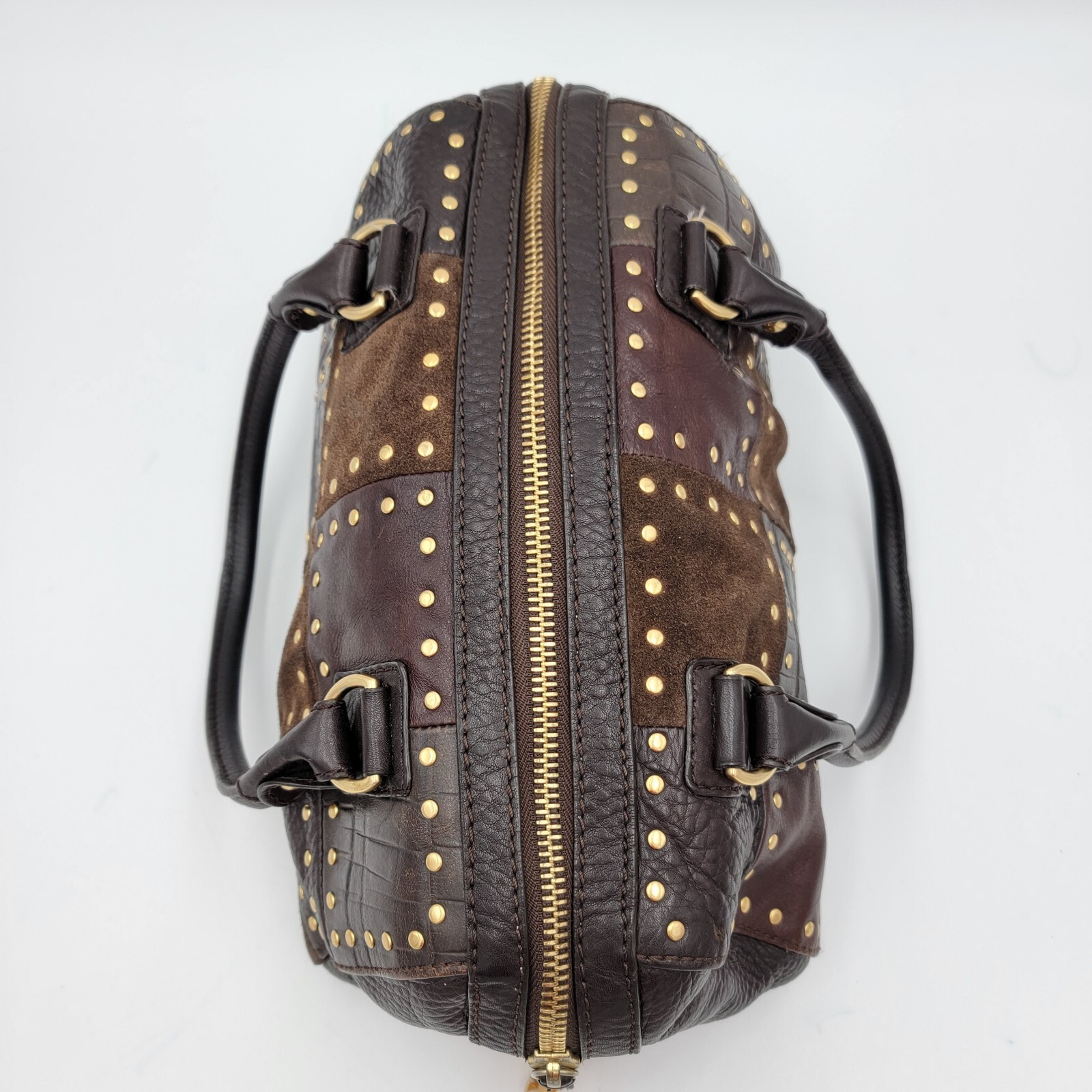 Michael Kors Astor Brown Leather Patchwork Croc E… - image 6