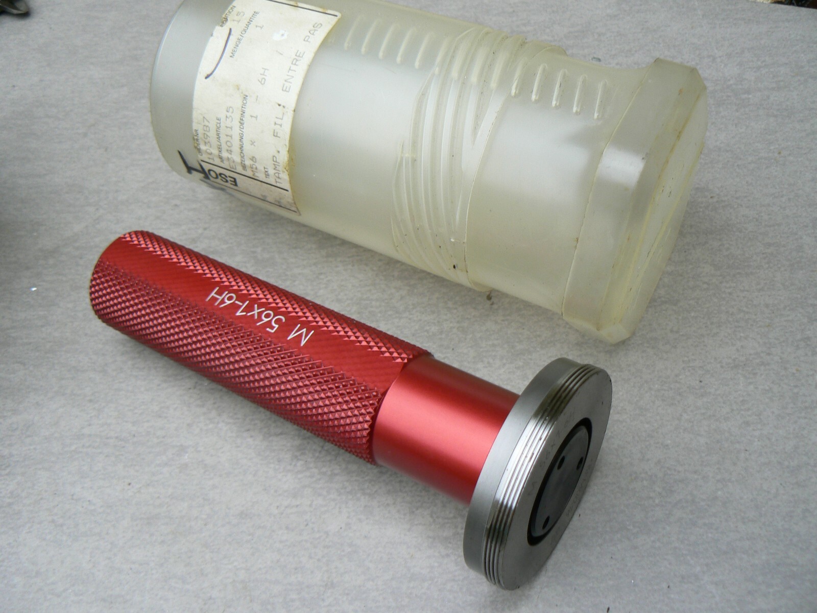 Tampon fileté pas métrique M56 jauge de taraudage industriel ISO 6H