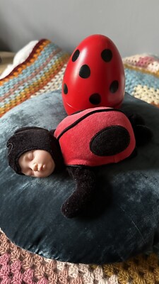 ANNE GEDDES LADYbird vintage plush collectable toy with an egg