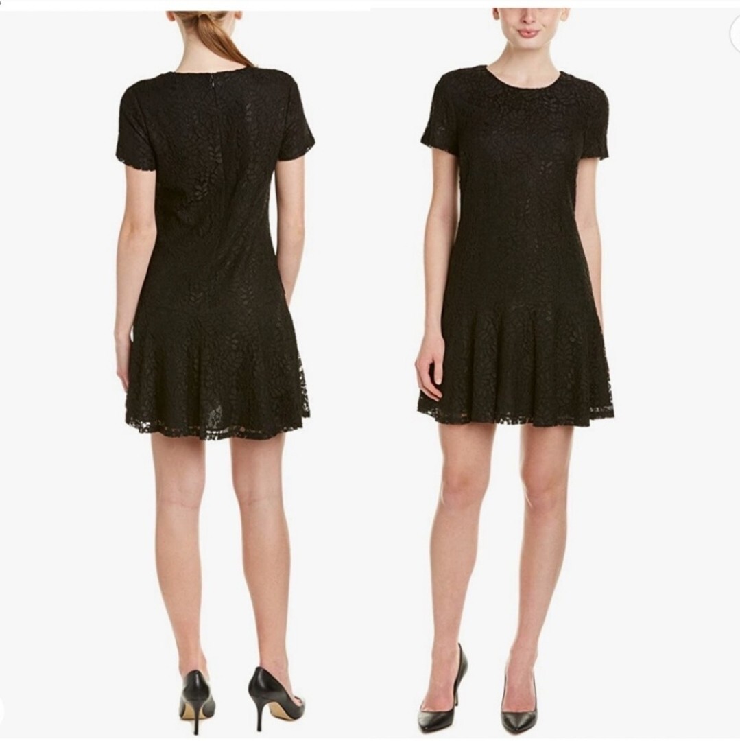 CeCe Dress Women Size 6 Black Tier Fit Flare Mini Lace Party Casual | eBay