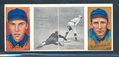 1912 T202 Hassan Red: Hal Chase Gets Ball too Late EGAN/MITCHELL ~ GOOD