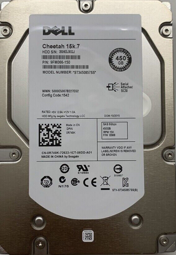 ST3450857SS / 0R749K   Dell 450GB 15K 3.5 6G SAS HDD HARD DRIVE  TESTED W TRAY - Afbeelding 1 van 2