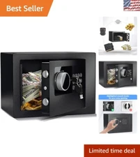 Ultimate Compact Fireproof Safe - 4.6L Steel Storage with Key and Code Access