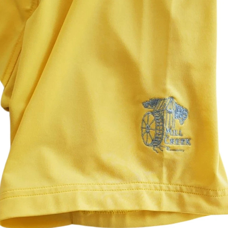 Рубашка поло для гольфа мужская FJ Mill Creek Golf Club NC FOOTJOY желтая и синяя в полоску L - Изображение 4 из 4