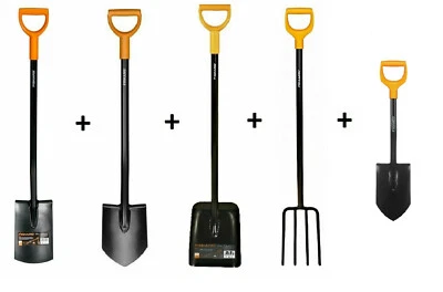 FISKARS SOLID SET 131413 + 131403 + 132403 + 1003458 + 131417 Gartenspaten Neu