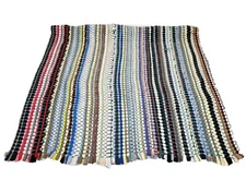 Vintage Hand Woven Rag Rug 23.5x41" Colorful Throw Scatter Rug/Mat CABIN COTTAGE