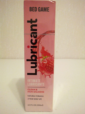 Bed Game Intimate Lubricant Strawberry Natural Formula 6.8Fl oz Non Staining