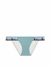 Victoria's Secret PINK Logo Bikini Panty Chrome/Light Grey