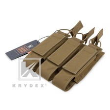 KRYDEX Triple Open Top Magazine Pouch Tactical Mag Carrier Holder MOLLE Coyote