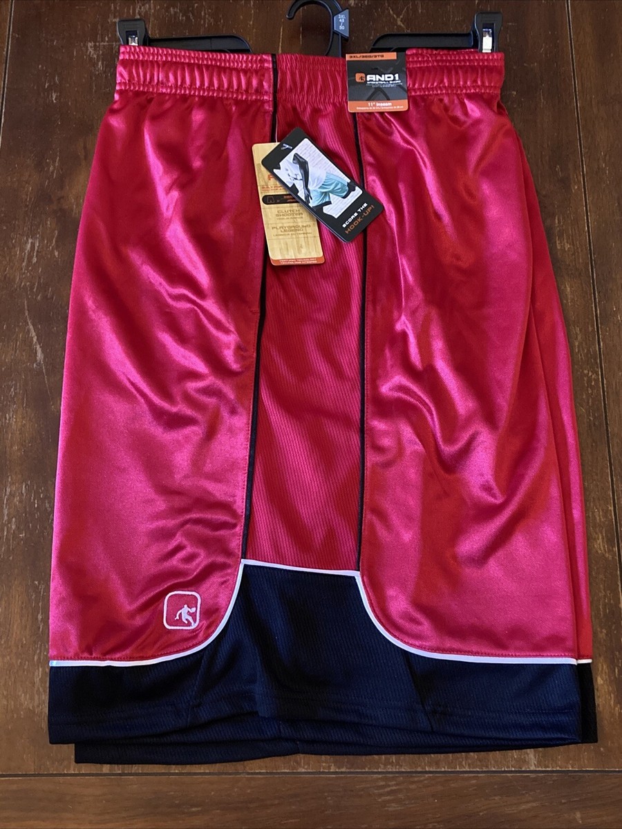 Shorts ( SIZE 3XL ) New And1 Mens Basketball Gym Workout Waist Red