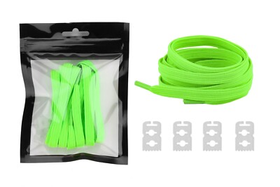 Jovial Hues: Anchor Hidden No-Tie Elastics Laces - Fluorescent Green