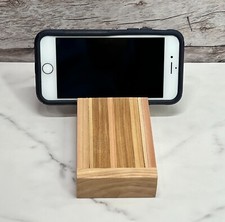 Wooden Cell Phone Stand, Wood Tablet Holder, iPhone, iPad Stand, Handmade, NEW