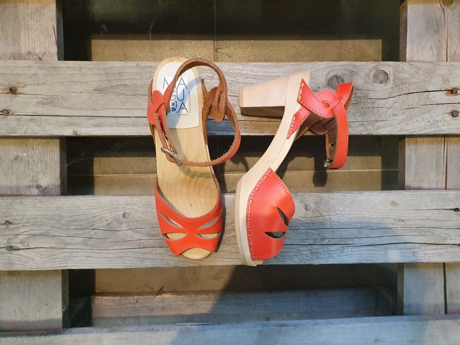 Swedish Clogs Maguba Rio Orange Sandals in US Womens 7 EU 37-image