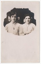 RPPC POSTCARD C. 1920s TWO GORGEOUS YOUNG LADIES IN WHITE DRESSES ALLENTON IOWA