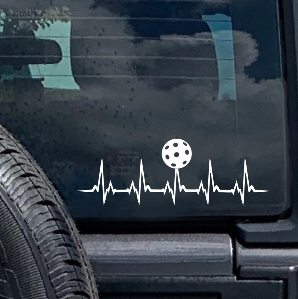 EKG Heartbeat Pickleball Decal Sticker - Perfect Gift for Players