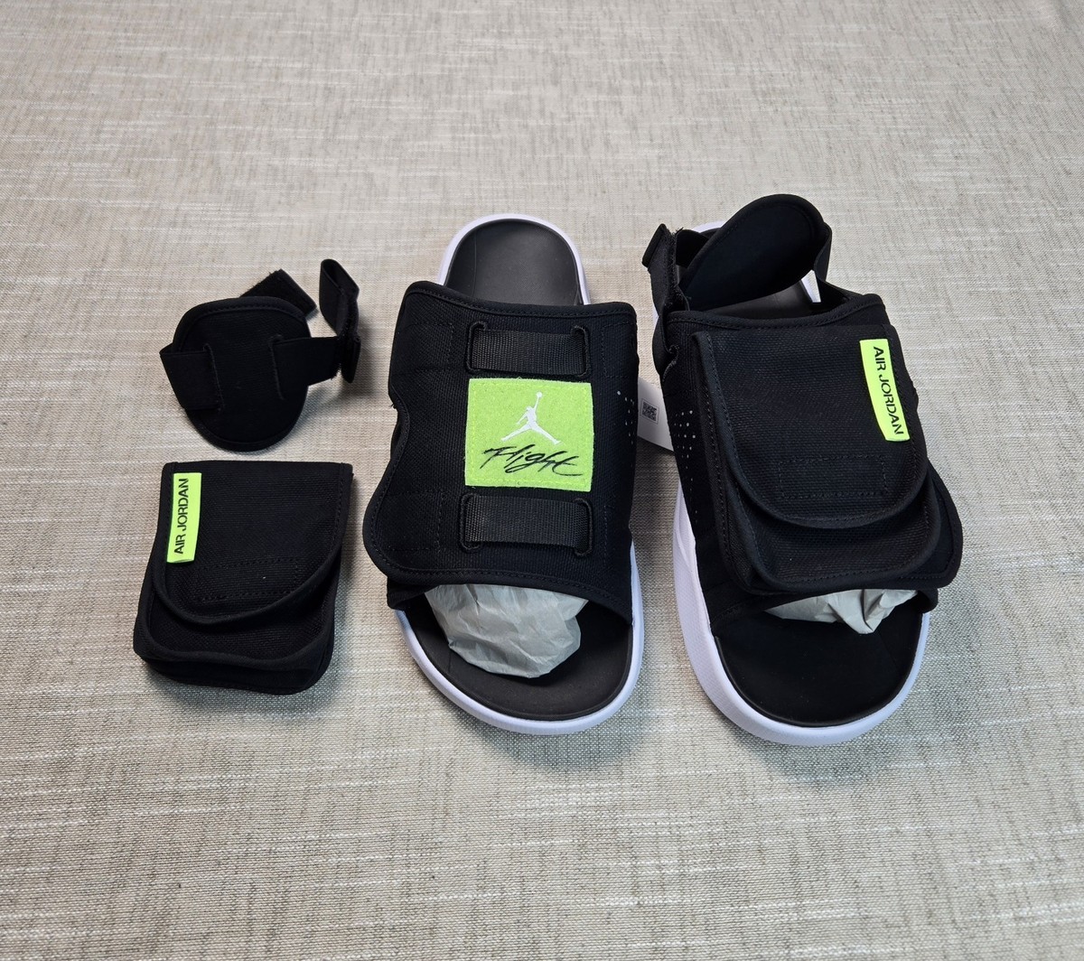 Nike Air Jordan LS Slide Sandals size 13 Mens Black White Volt Green | eBay