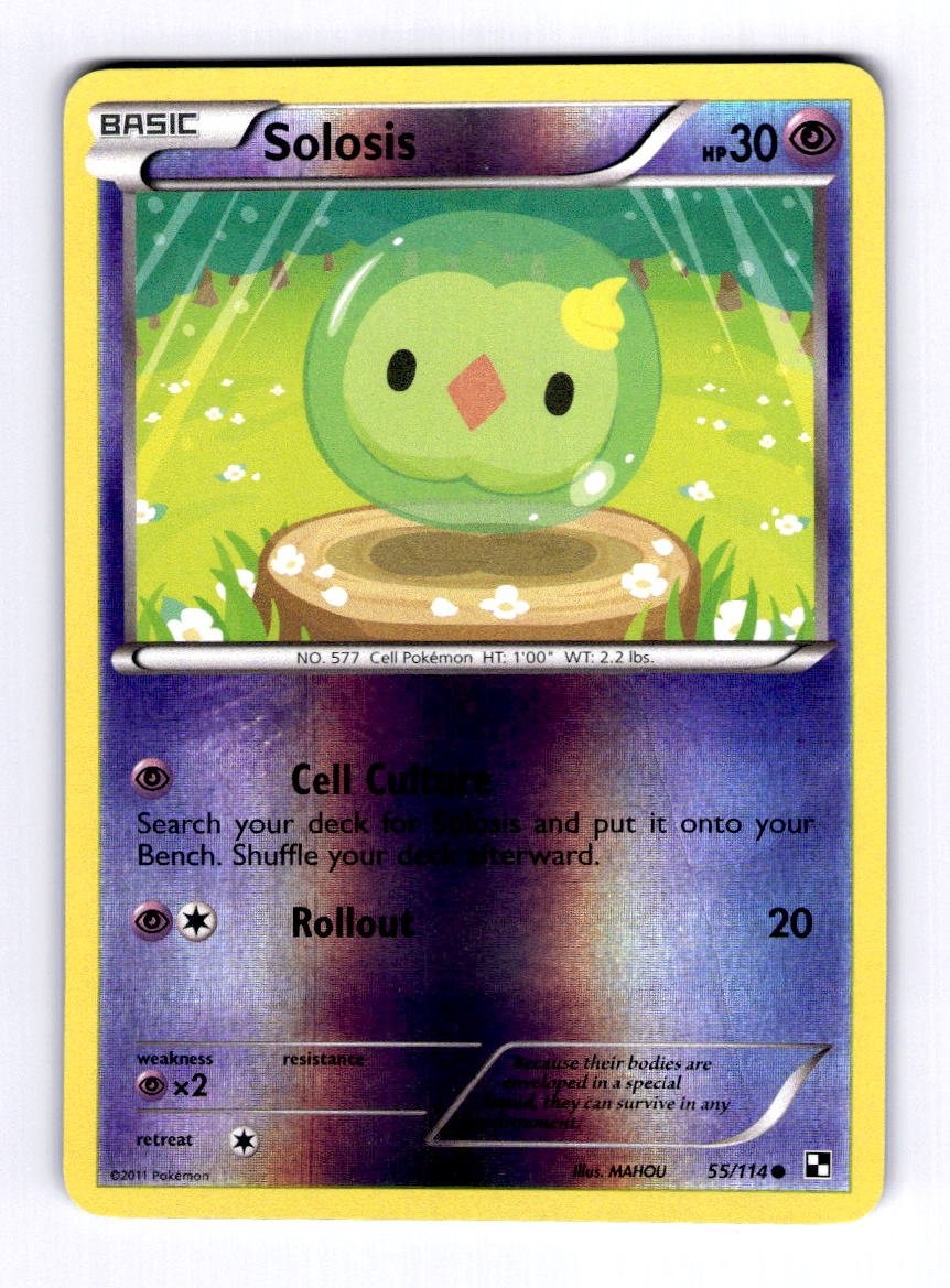 Solosis Black and White #55 (2011) Common Reverse Holo NM Pokemon