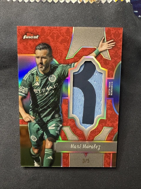 2024 Topps Finest MLS Maxi Moralez Fabric Relic RED SSP #d 3/5 NYCFC KOSTENLOSER VERSAND
