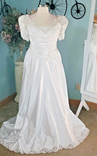 Beaded White Wedding Gown Size 18